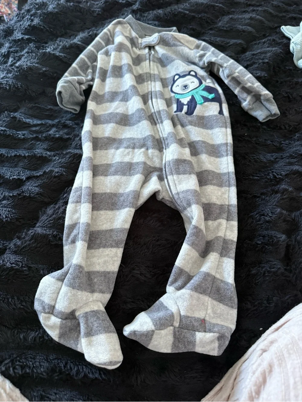 Carter's Assorted Kids Footie Sleepers in Blue, Orange, Green & Gray